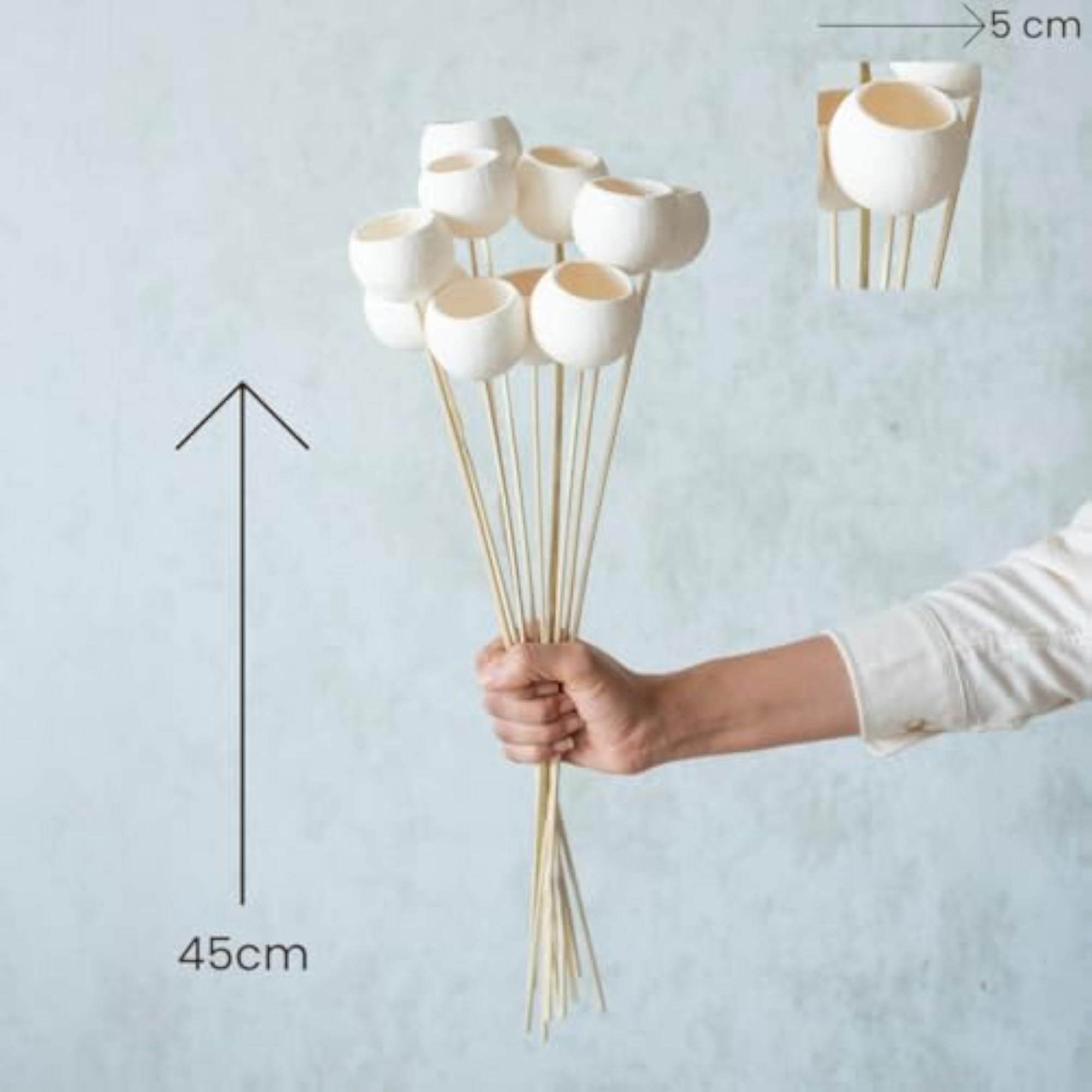 White Bel Cup Sticks (Set of 10) | Natural Dried Flower
